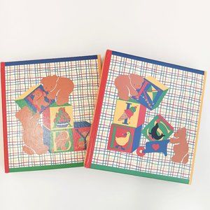 Set Of Two Vintage Alphabears Gear Kids C.R. Gibson Grow-Up Book and Photo Album